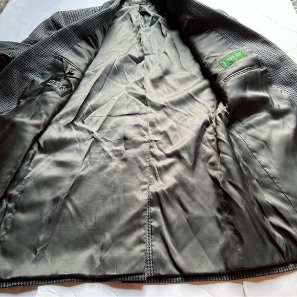 Beautiful Lauren Men's Wool Sport Coat Blue/Black Houndstooth size 40L - Picture 10 of 10